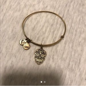 Alex and Ani Adjustable Wire Bangle- Calavera